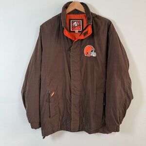 Men's Brown & Orange Team Logo Windbreaker Jacket